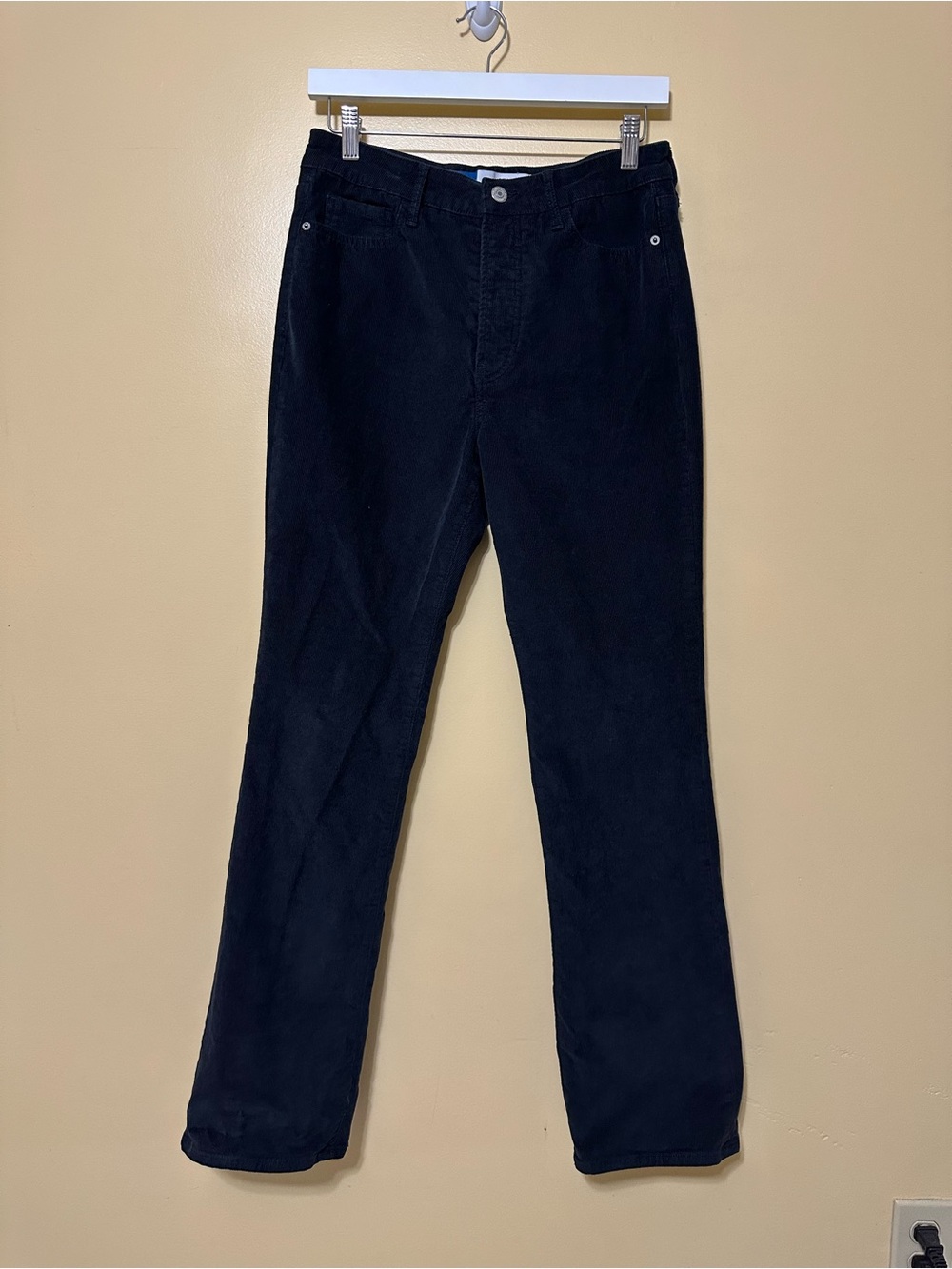 Old Navy Extra High Rise Kicker Boot Cut Corduroy Button Fly Pants Women 8 Black